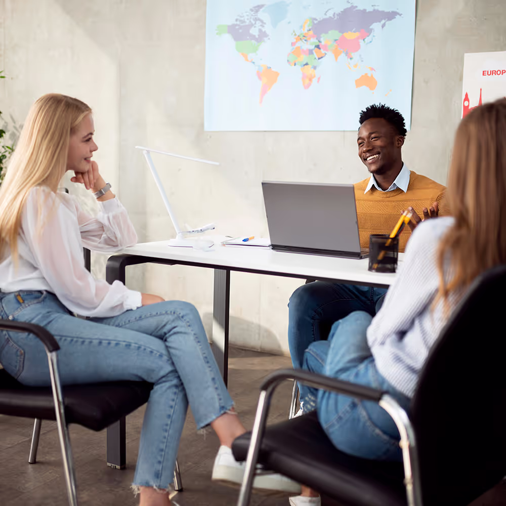 Students consulting on Australian study pathways